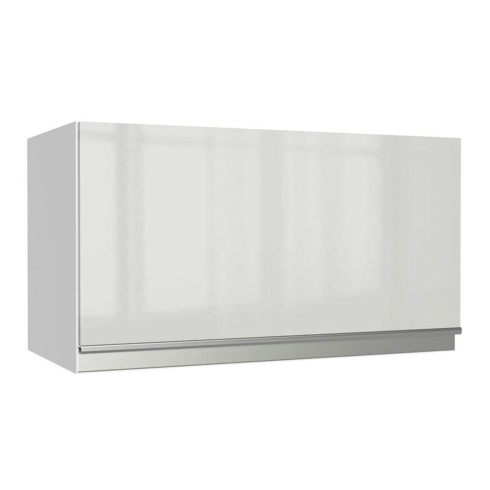 Armário Aéreo Madesa Acordes 100% MDF 60 cm 1 Porta Basculante - Branco Brilho