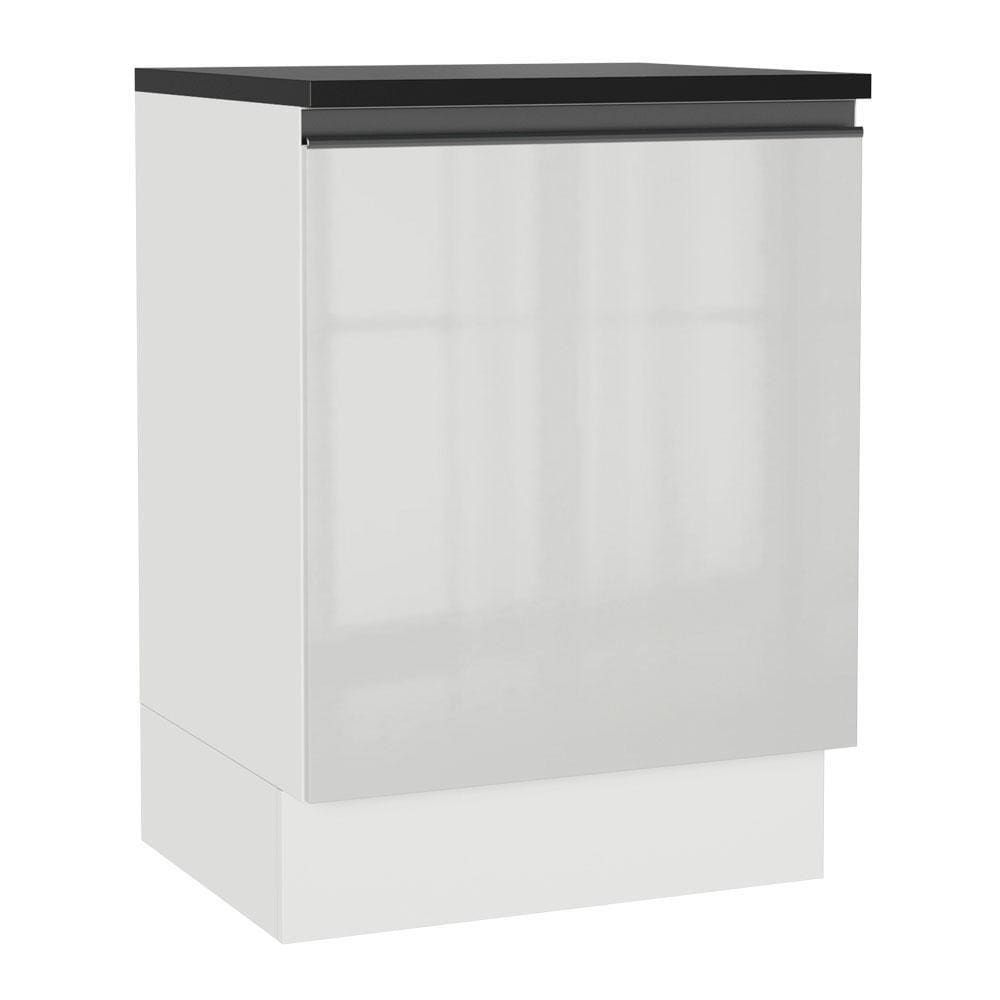 Balcão Madesa Acordes 100% MDF 60 cm 1 Porta - Frente Branco Brilho