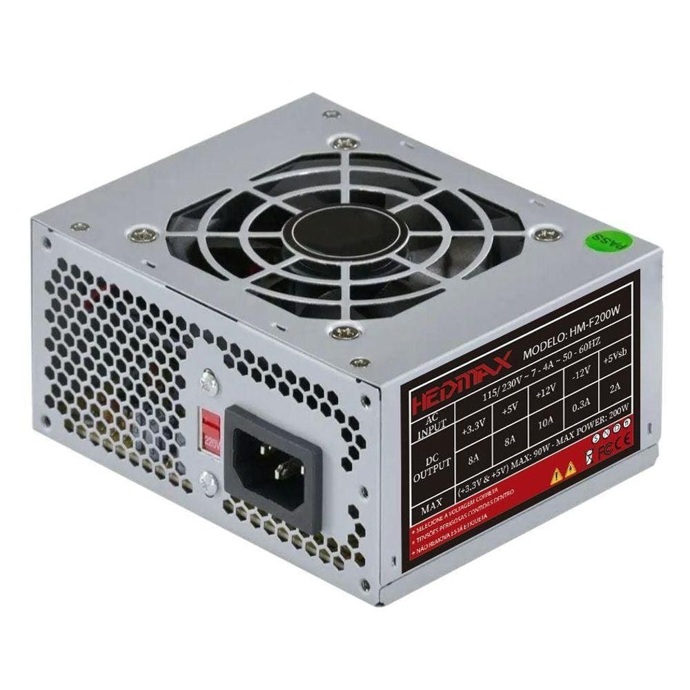 Fonte Mini Atx Hedmax 200W Real