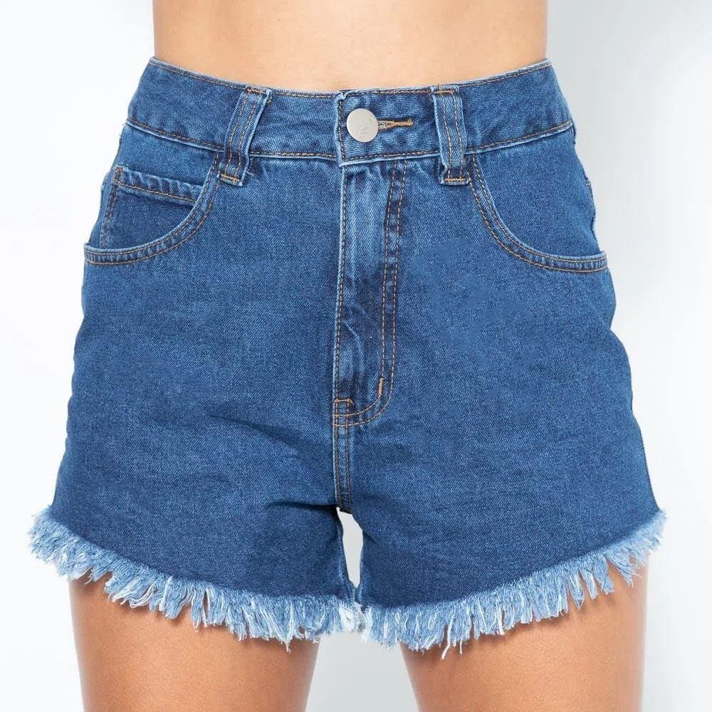 Short Hot Pant Jeans Azul Escuro Lady Rock