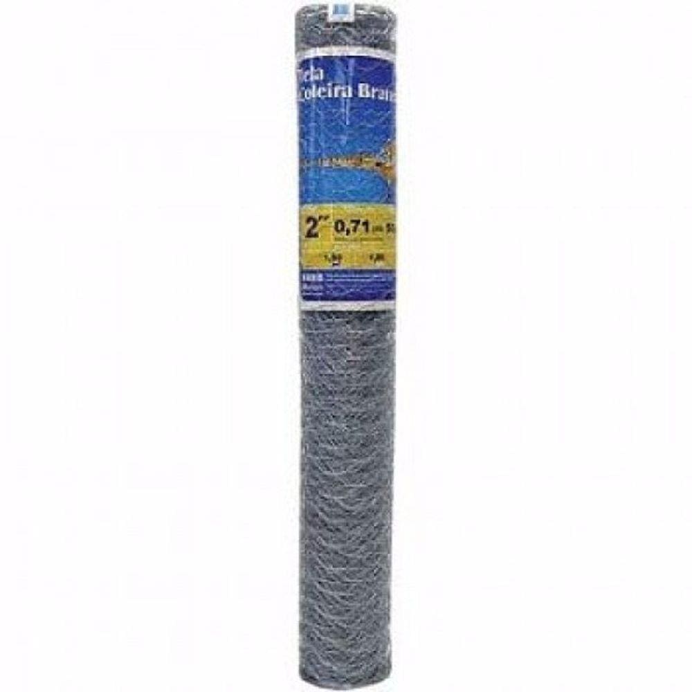 Tela Galinheiro Galvanizada Fio 22x1,80m Com 50m-DC
