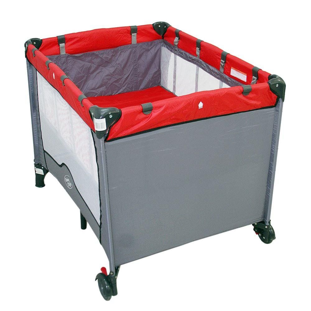 Berço Cercado Portatil Vira Chiqueirinho Compact Vermelho