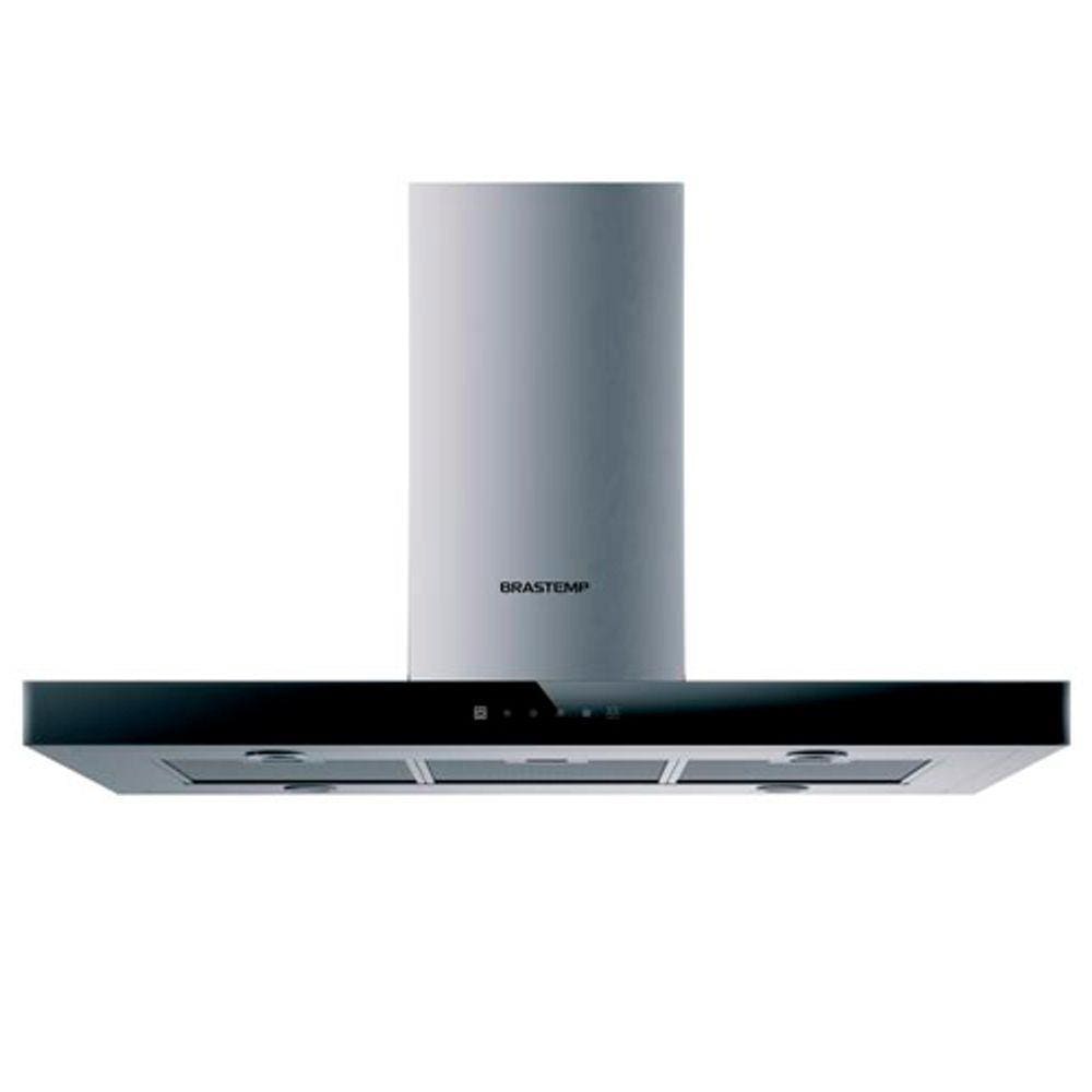Coifa Ilha Brastemp 100 cm Tbox com 03 Velocidades + Turbo, Painel Touch, Timer, Inox - BAF10AR