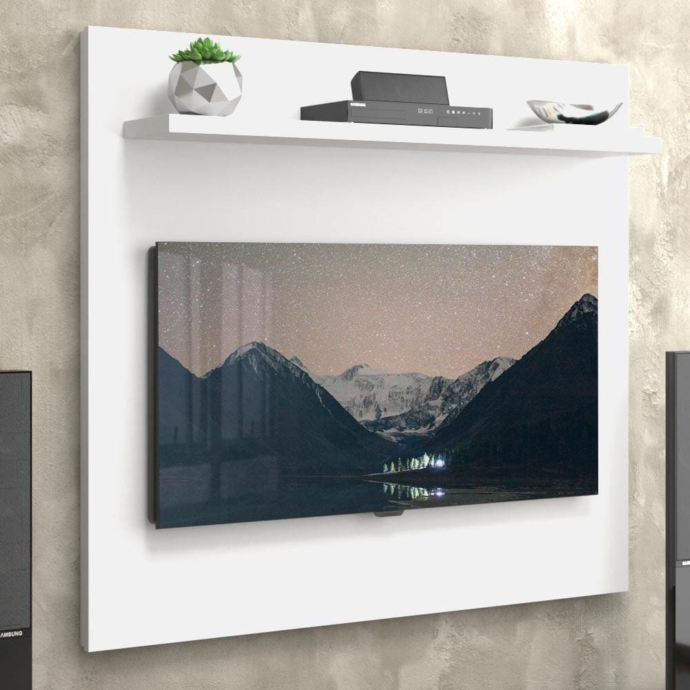 Painel De TV Para Quarto Branco Acetinado Yan Patrimar