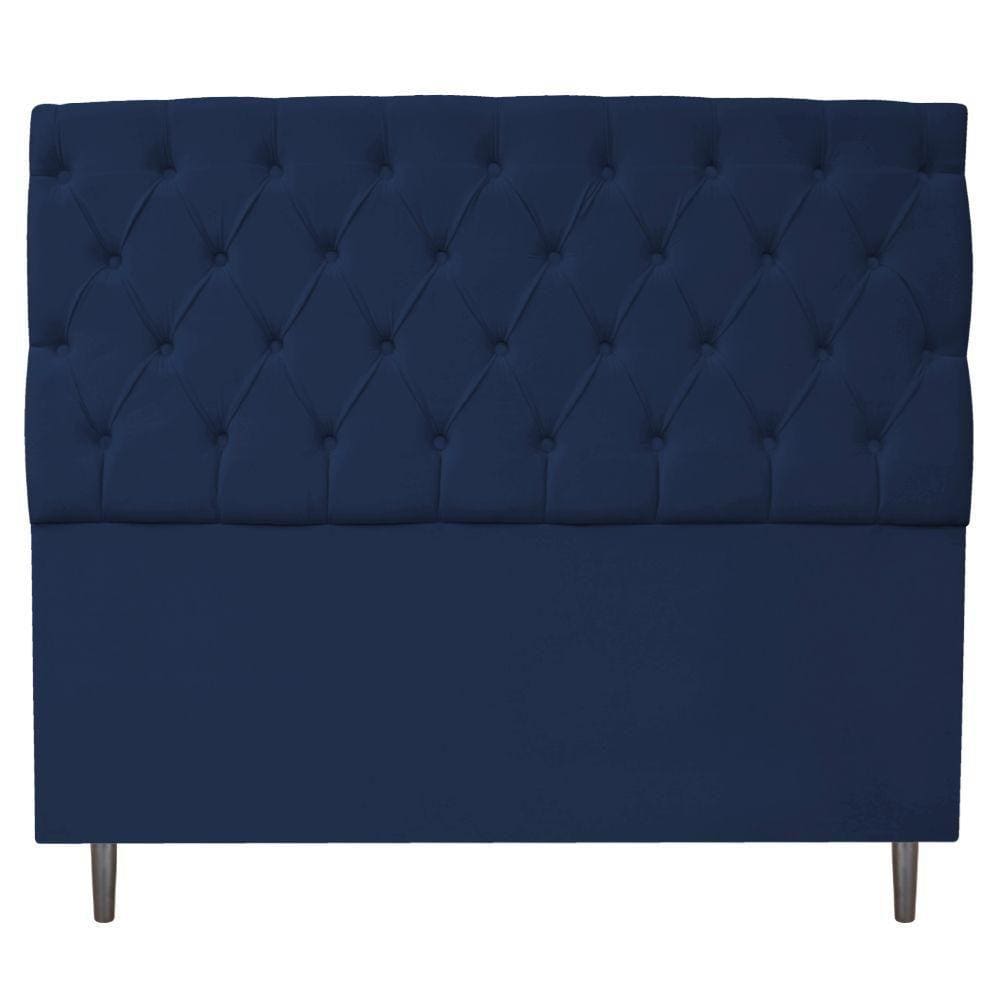 Cabeceira Estofada Liverpool 195cm Azul Marinho