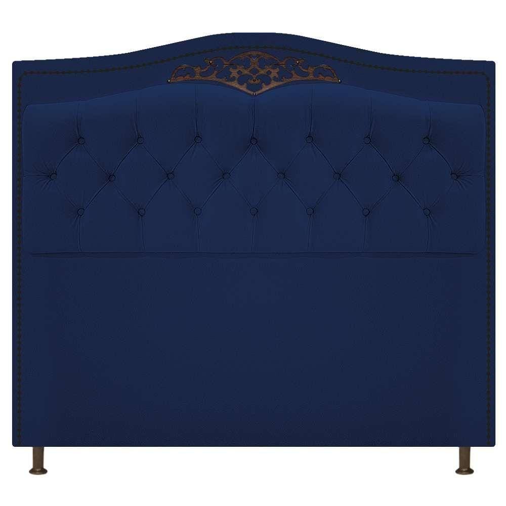 Cabeceira Estofada Yasmim 195cm Azul Marinho