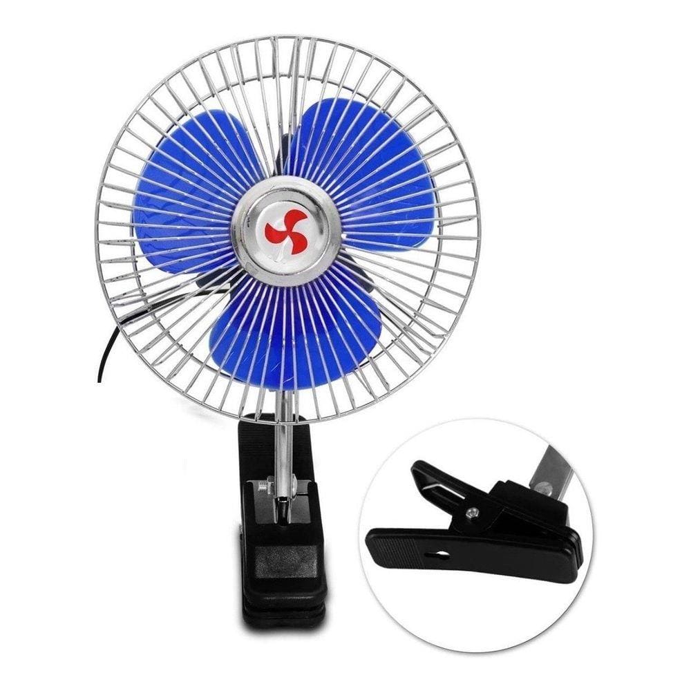 Mini Ventilador Veicular 12V 6`` 15cm Carro Caminhão Ônibus