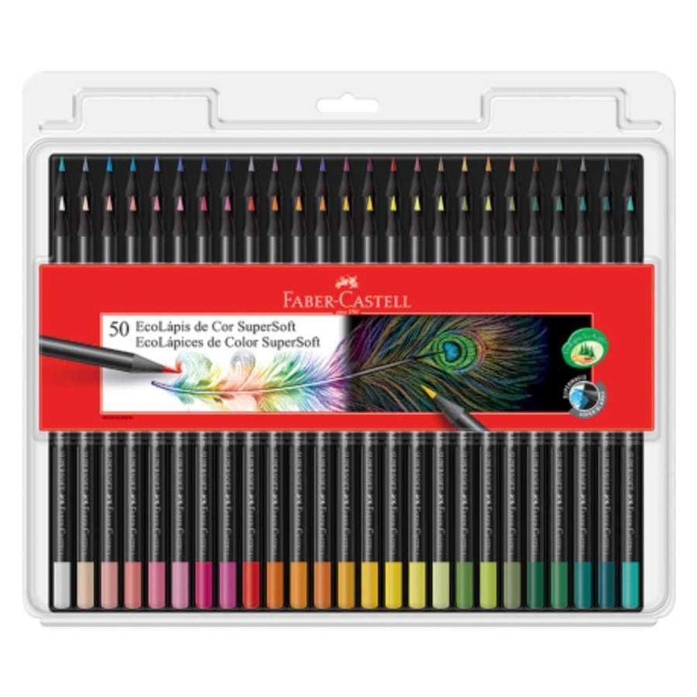 Ecolápis De Cor Faber Castell Supersoft 50 Cores