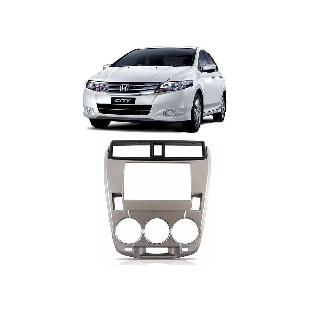 Moldura Painel 2 Din Honda City 2009 À 2014 Ar Analógico