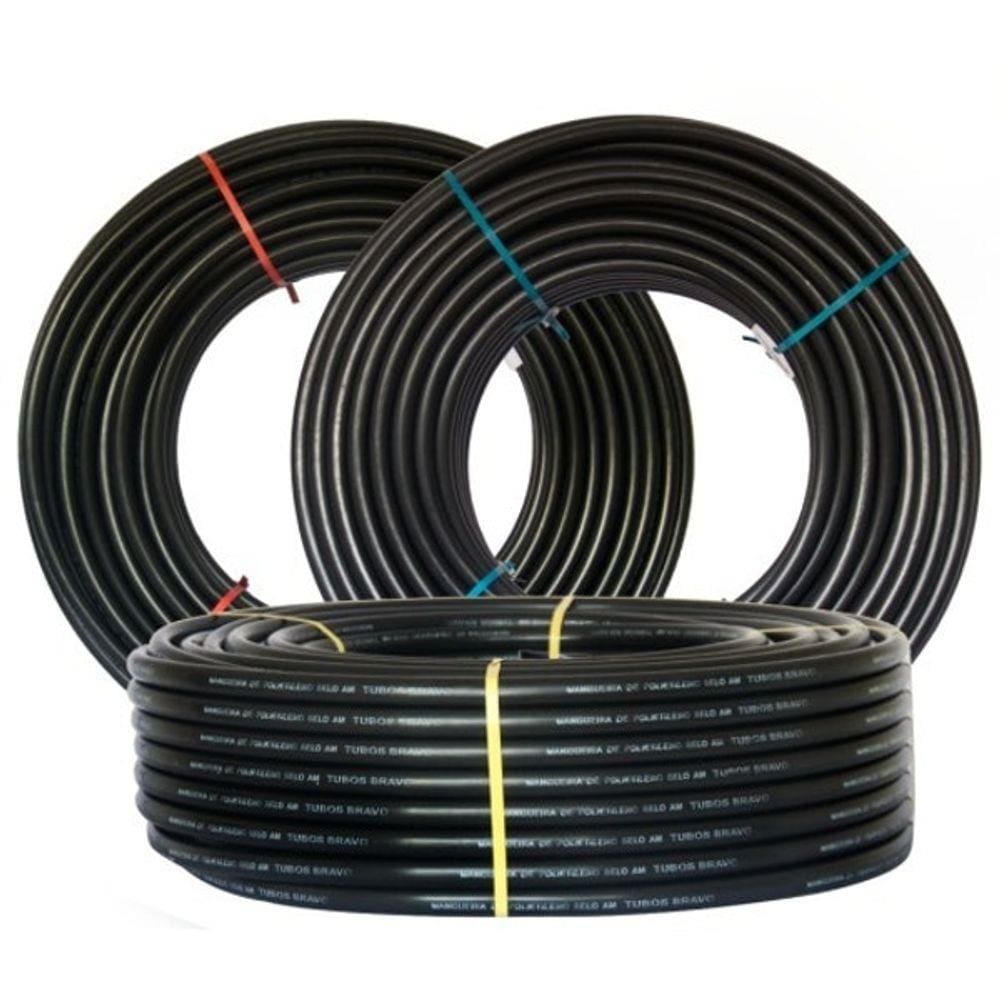 Mangueira Irrigação 1/2 Preta Reforçada 100 Metros Rc 4000