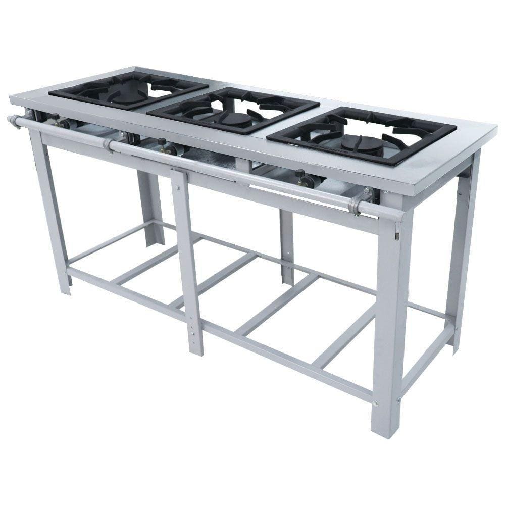Fogão Industrial Venâncio 3 Bocas a Gás Alta Pressão com Pé MAP3P