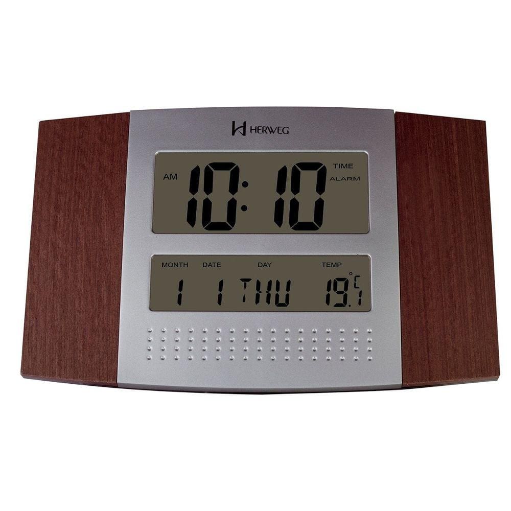 Relogio de Parede e Mesa Digital com Temperatura Herweg 6438