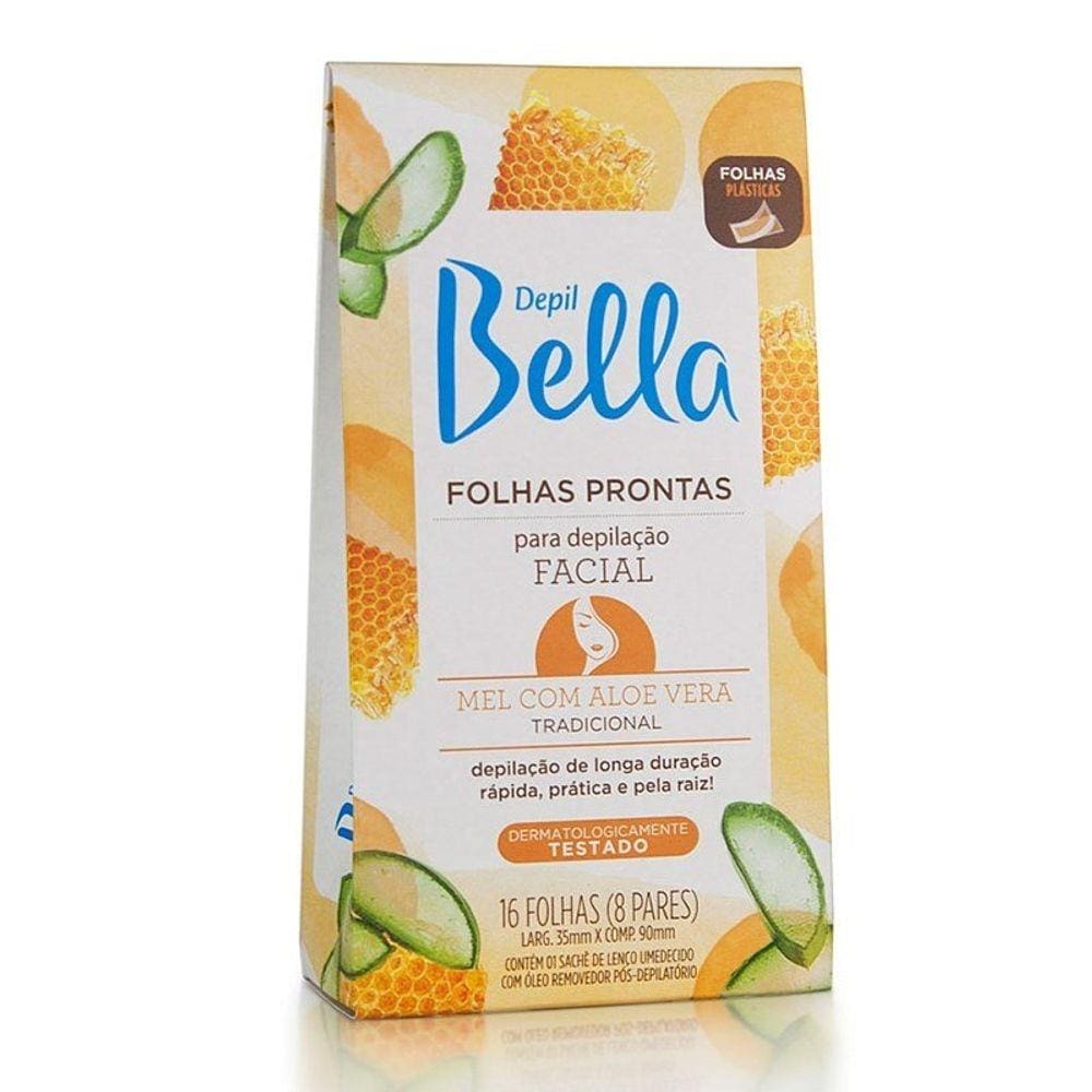Lenço Pronto Facial Depil Bella Mel E Aloe Vera Com 16 Unidades