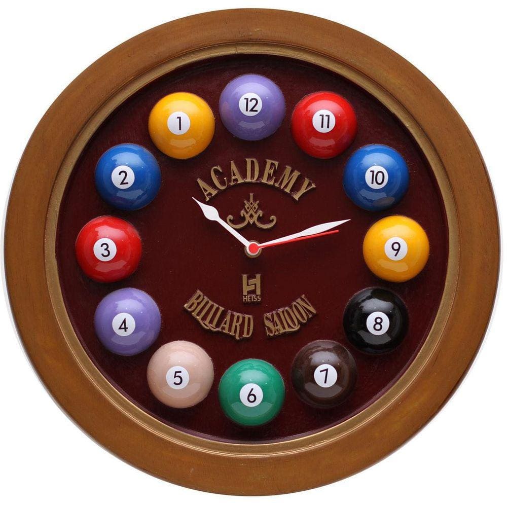 Relógio Decorativo Kg De Parede Anti-Horário Billiard Bordô