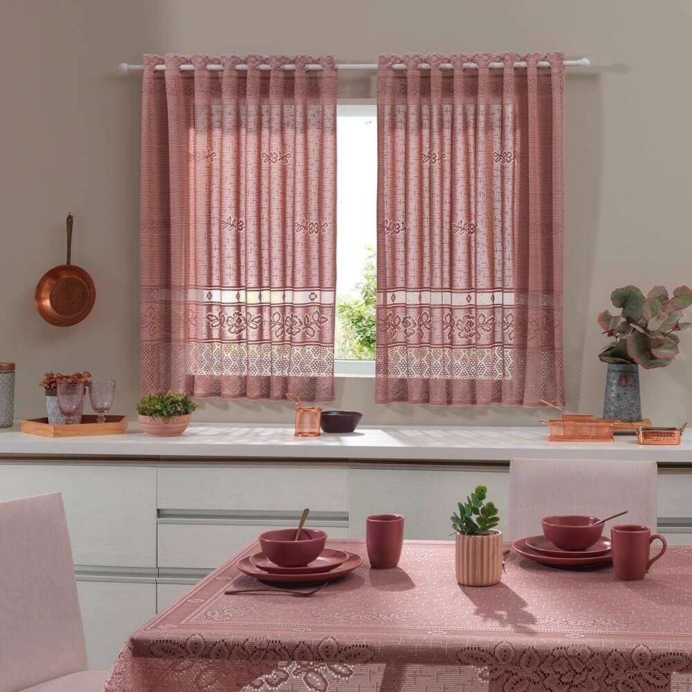 Cortina De Renda Para Cozinha Color - Interlar Rose