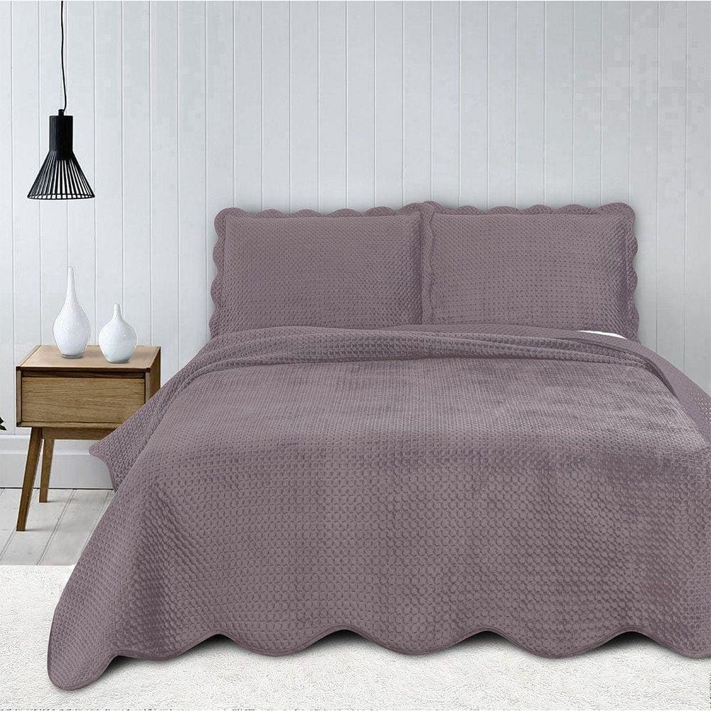 Colcha Velvet Veludo Queen Size Porta Travesseiros Rose