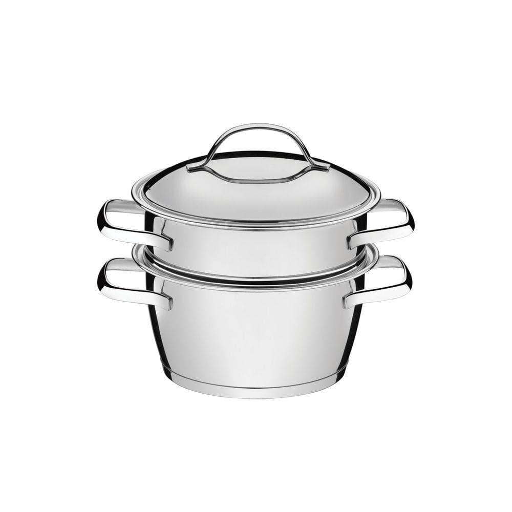 Cuscuzeira aço inox com fundo triplo 2 pç Tramontina