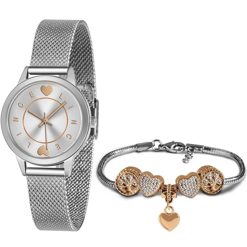 Kit Relógio Lince Feminino Lrmh149L Kz08 + Pulseira