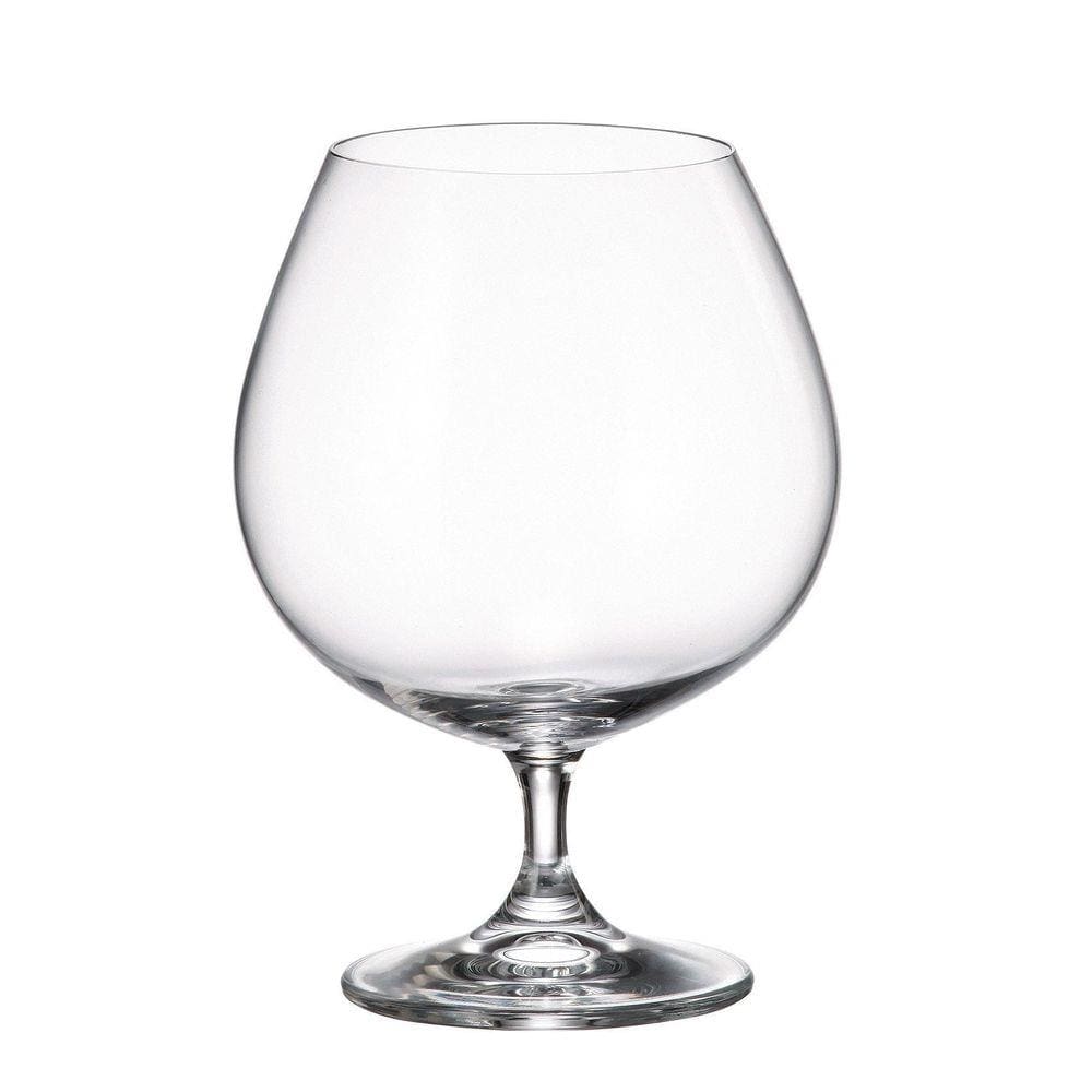 Jogo Com 6 Taças De Cristal Conhaque 690Ml Colibri Bohemia
