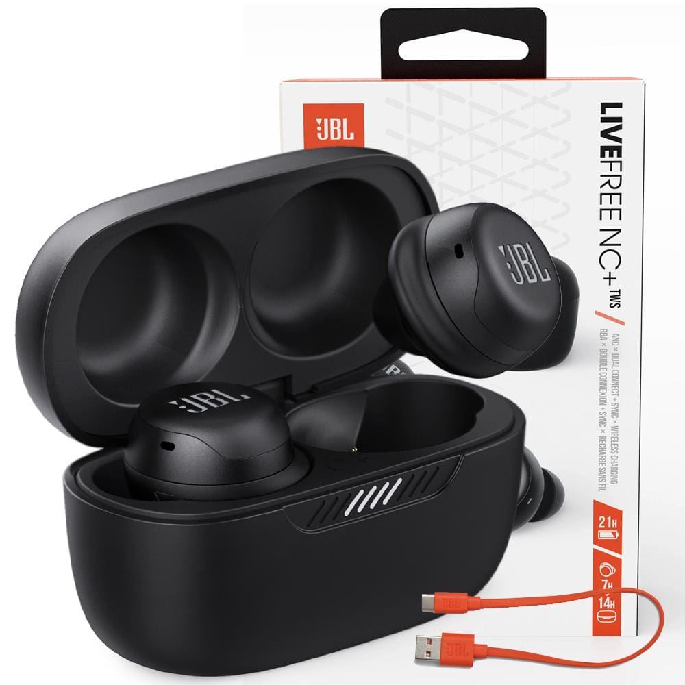 Fone de Ouvido Sem Fio JBL Live FREE NC+ TWS Bluetooth 5.1 com Cancelamento de Ruído À Prova D`água