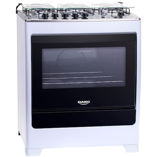 imagem-Fogão Dako 5 Bocas Supreme com Mesa de Inox e Acendimento Automático – Branco