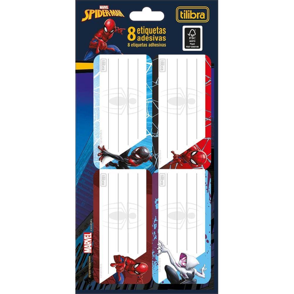 Etiqueta Escolar Adesiva Spider-Man