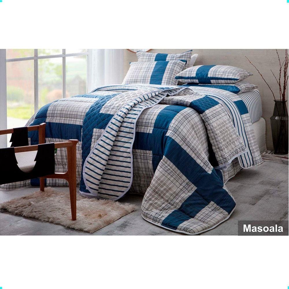 Jogo de Cama Solteiro Duplo 3 Peças Masoala Realce Premium