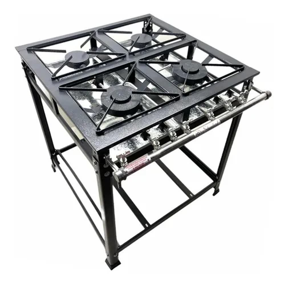 Fogão Industrial 4 Bocas 2QS 2QD 30x30 Baixa Pressão P5 Mr Fogões