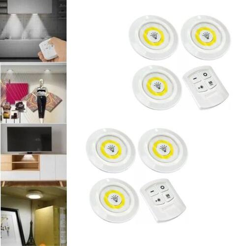 Kit 6 Luminaria Lampada Led Spot Sem Fio Controle Remoto Extra