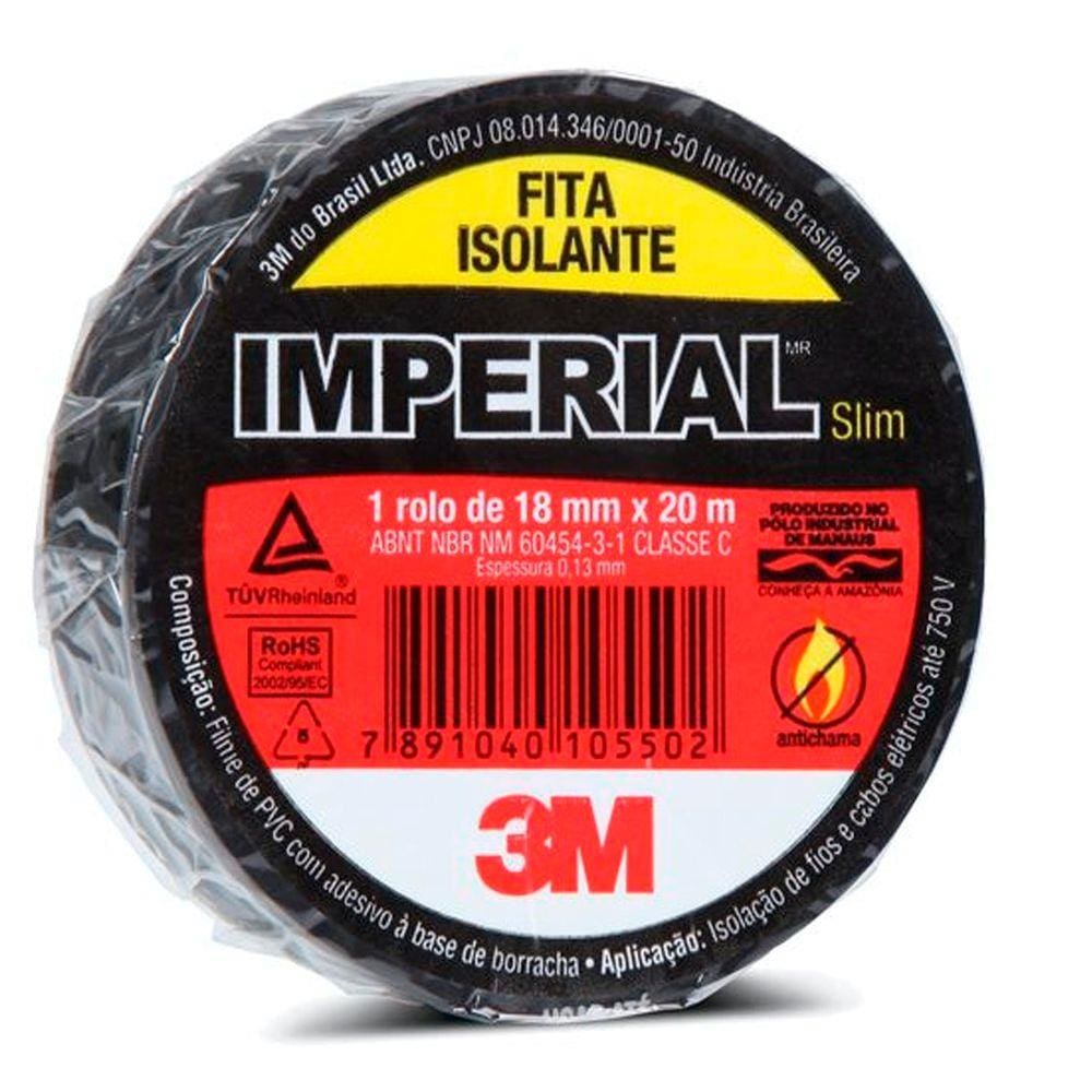 Fitas Isolante 10 unid 18 xm x 20 Metros Imperial - 3m