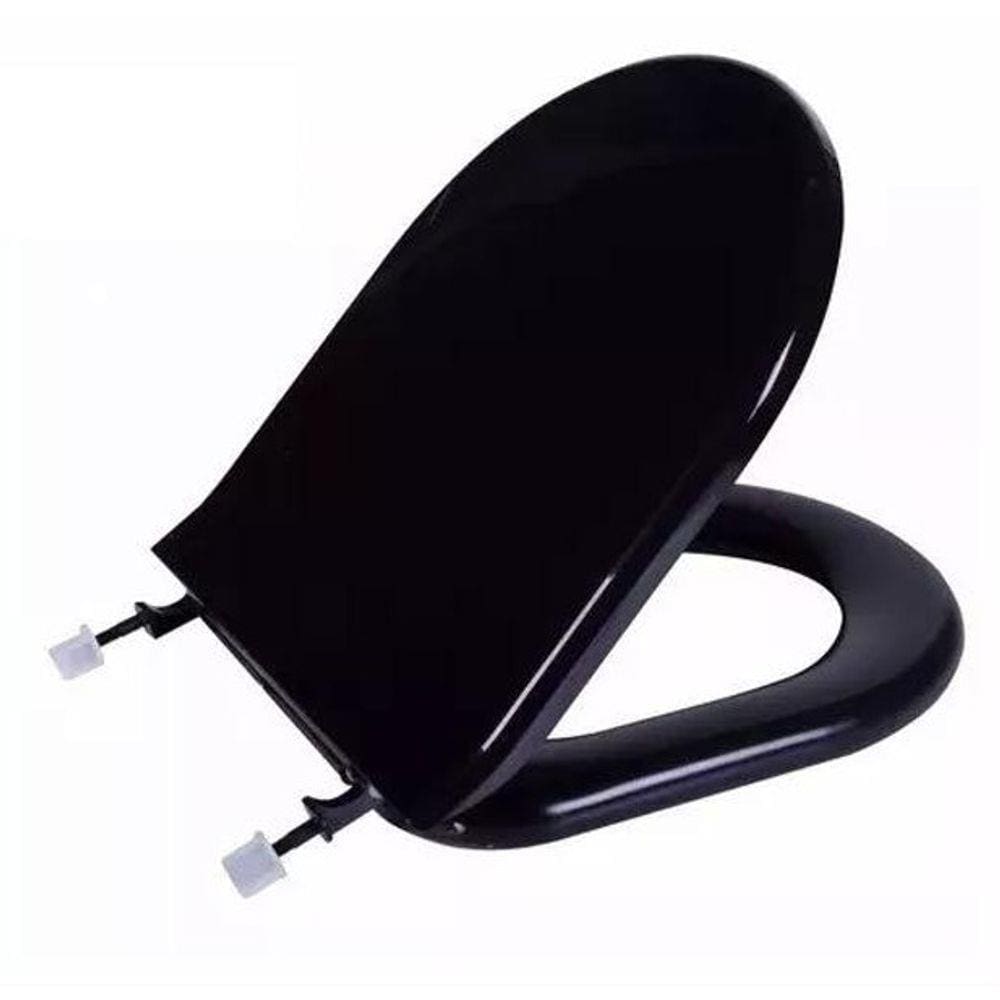Assento Sanitário Almofadado Oval Astra Preto 95023