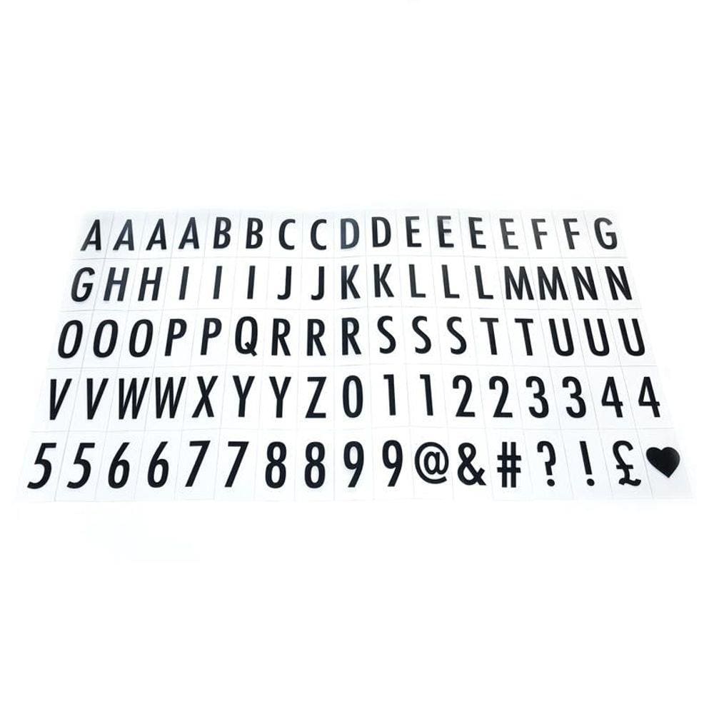 85 Letras Finas Pretas para Luminária Letreiro de Cinema