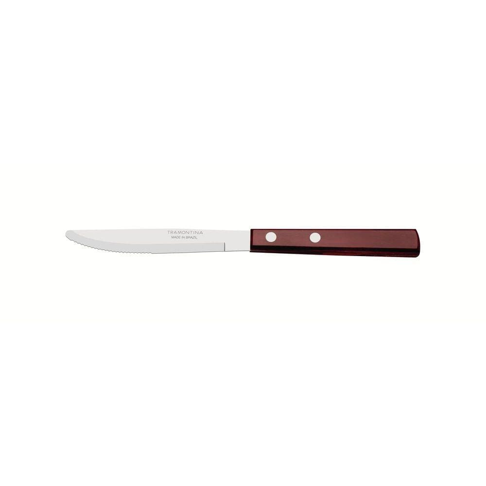 Faca para Sobremesa Tramontina com Lâmina em Aço Inox e Cabo em Madeira Polywood Vermelho 3" Tramontina