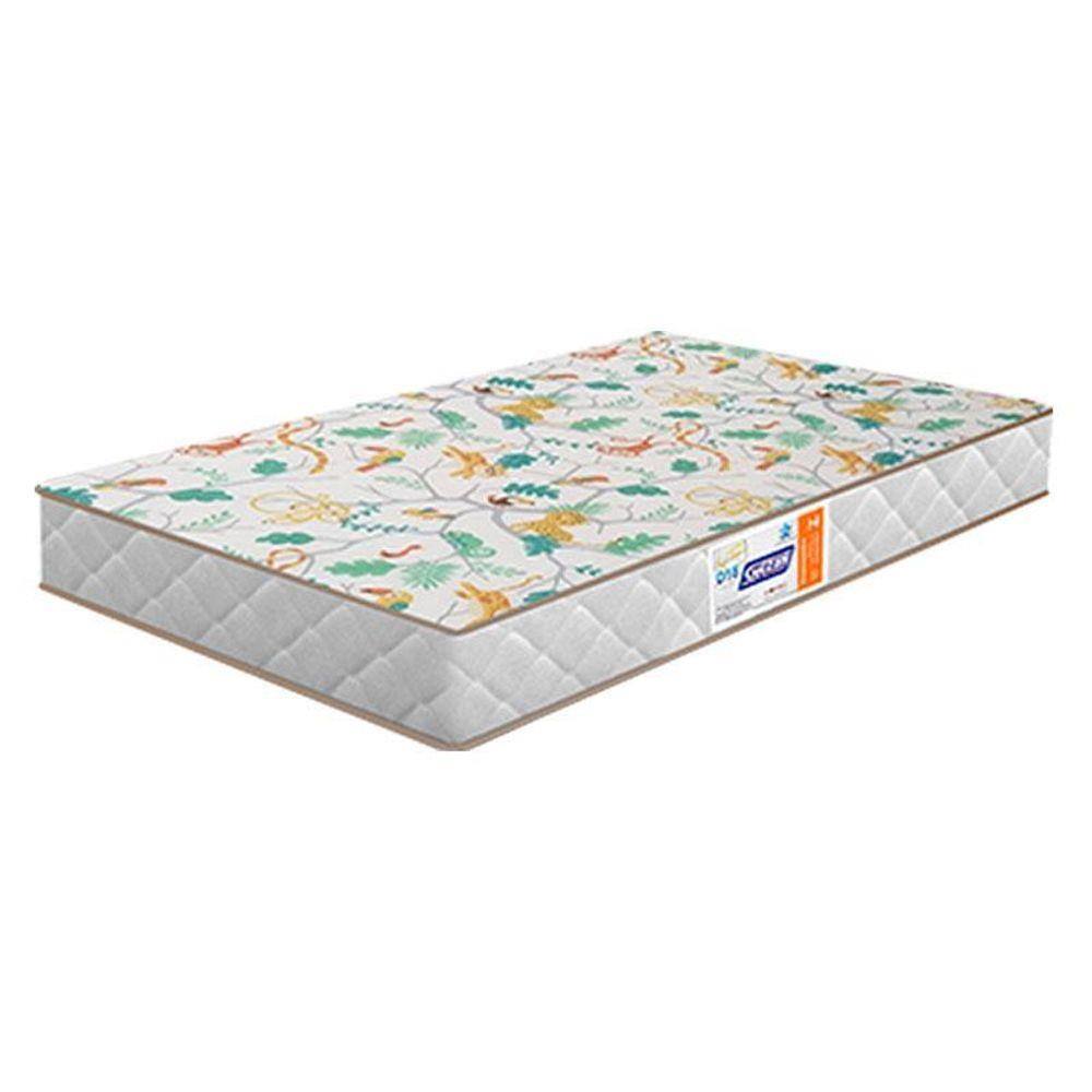 Berço Americano e Guarda Roupa 3 Portas Theo Branco Pés Madeira Natural com Colchão Gazin - Reller