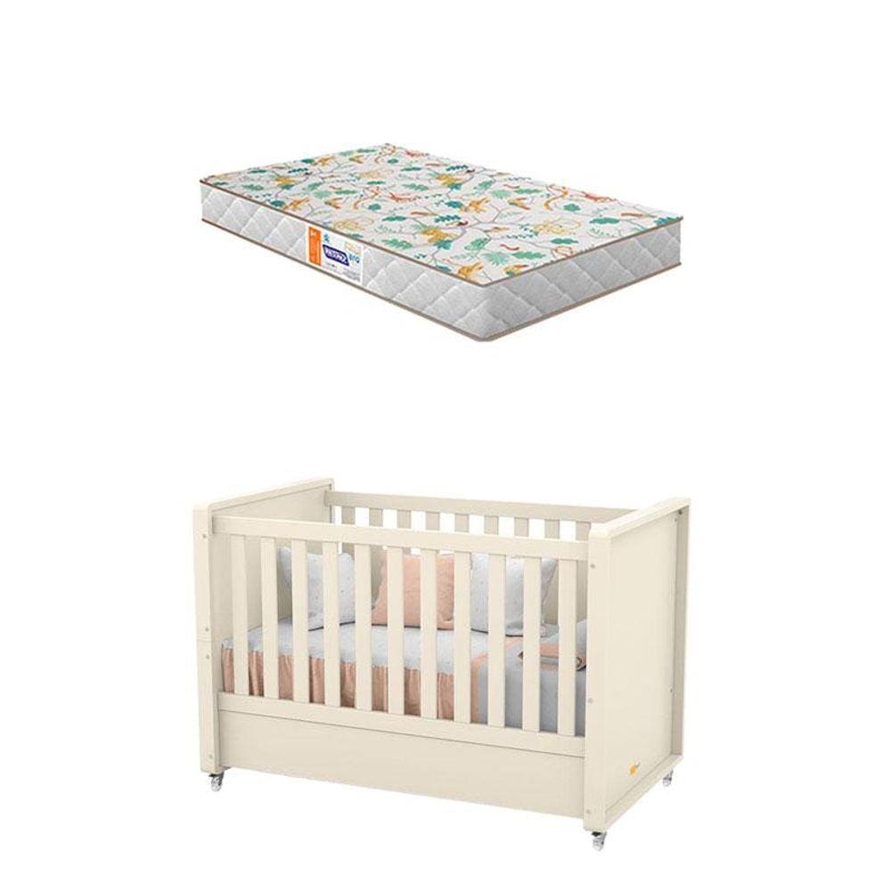 Berço Americano Tutto New Off White com Colchão Gazin - Matic