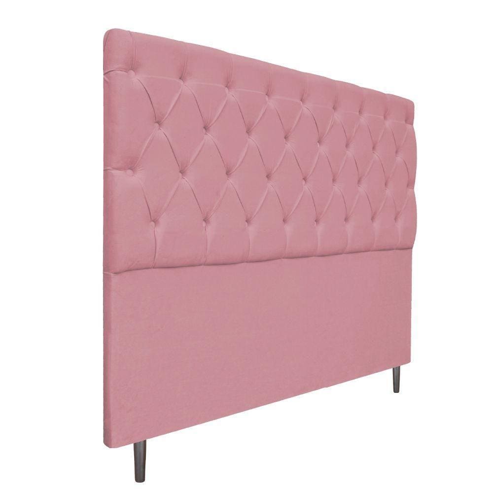 Cabeceira Estofada Liverpool 140cm Casal Rosa Bebê