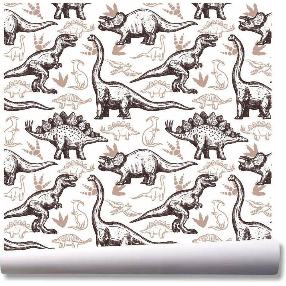 Papel de Parede Infantil Dinossauros Desenho T-Rex-60x300cm