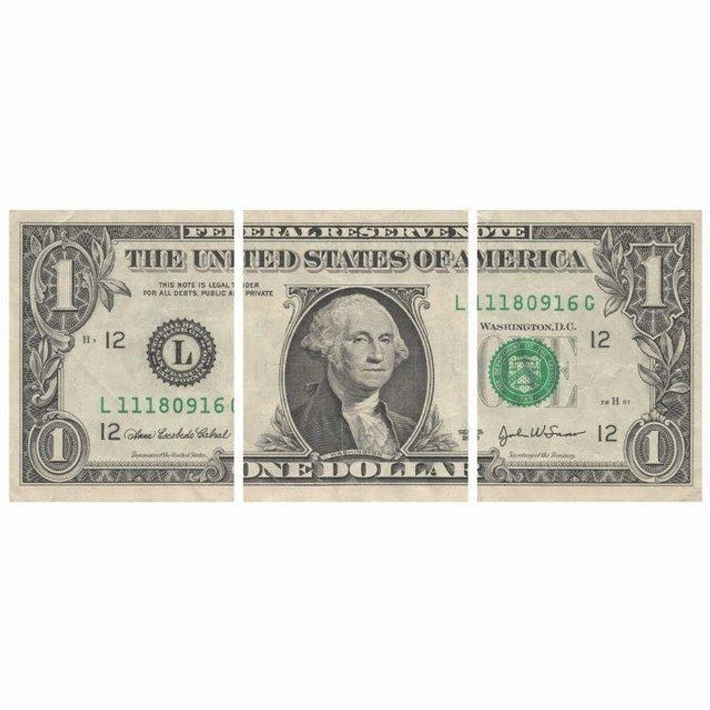 Quadro Nota Dolar Dinheiro Americano 160X65
