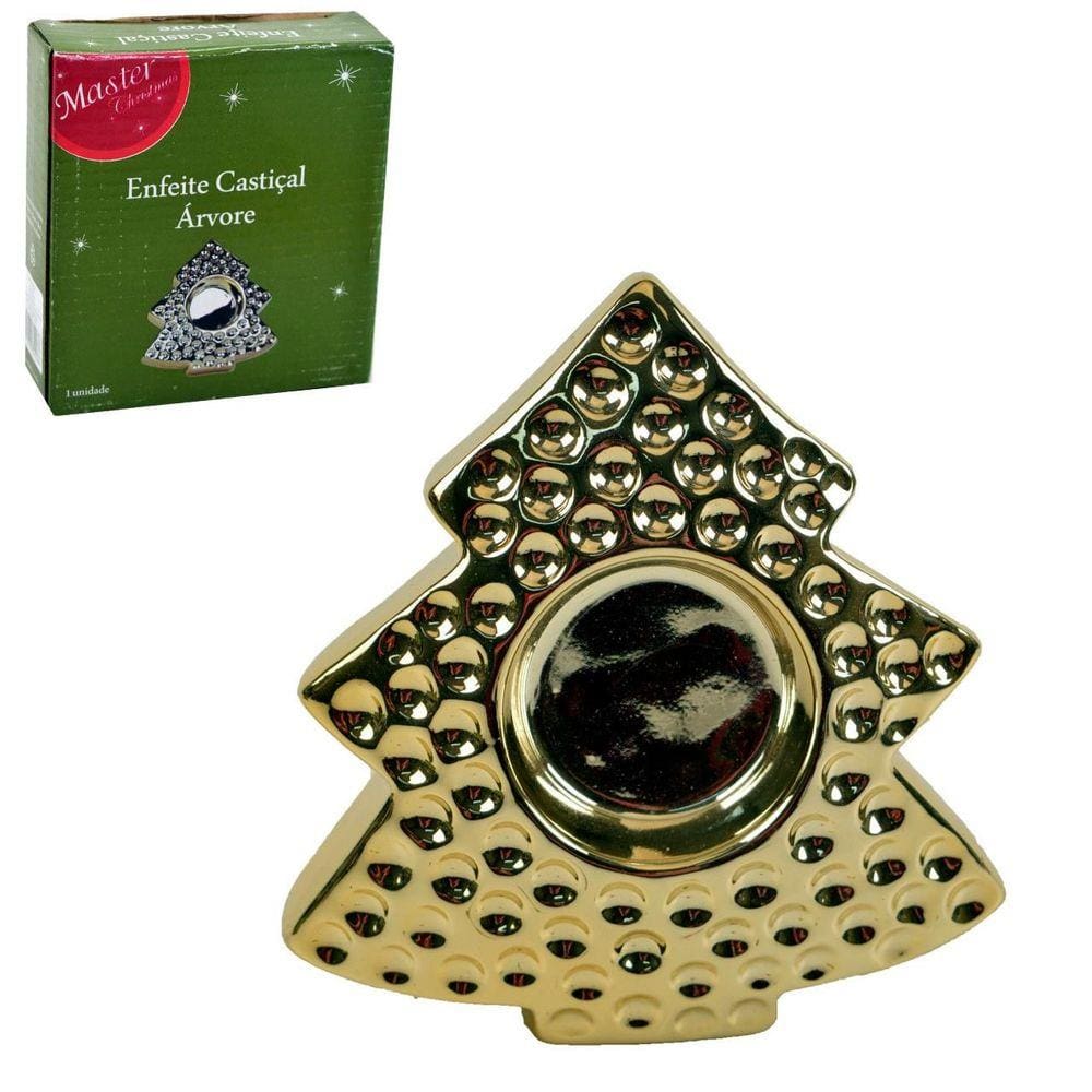 Castiçal Arvore Natalina De Cerâmica - Un