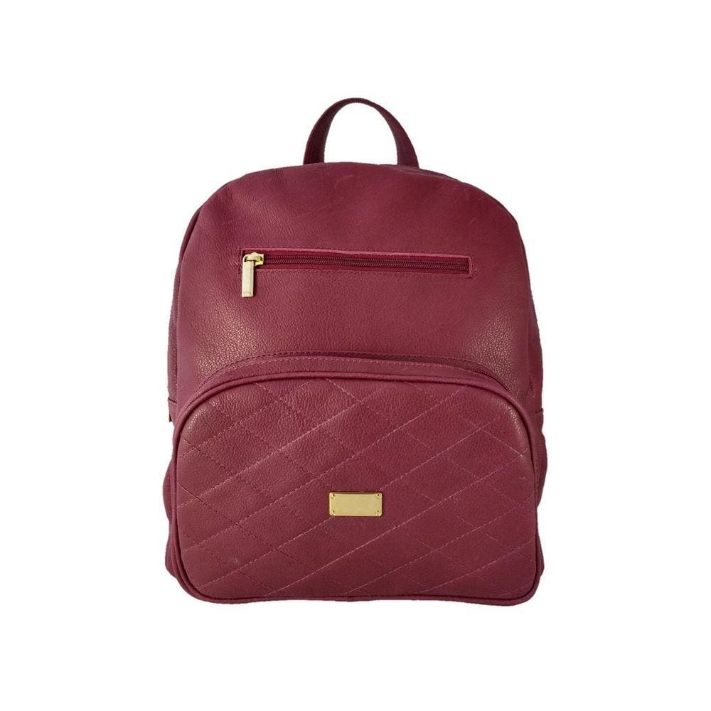 Mochila Feminina Topgrife Matelassê Couro Bordô
