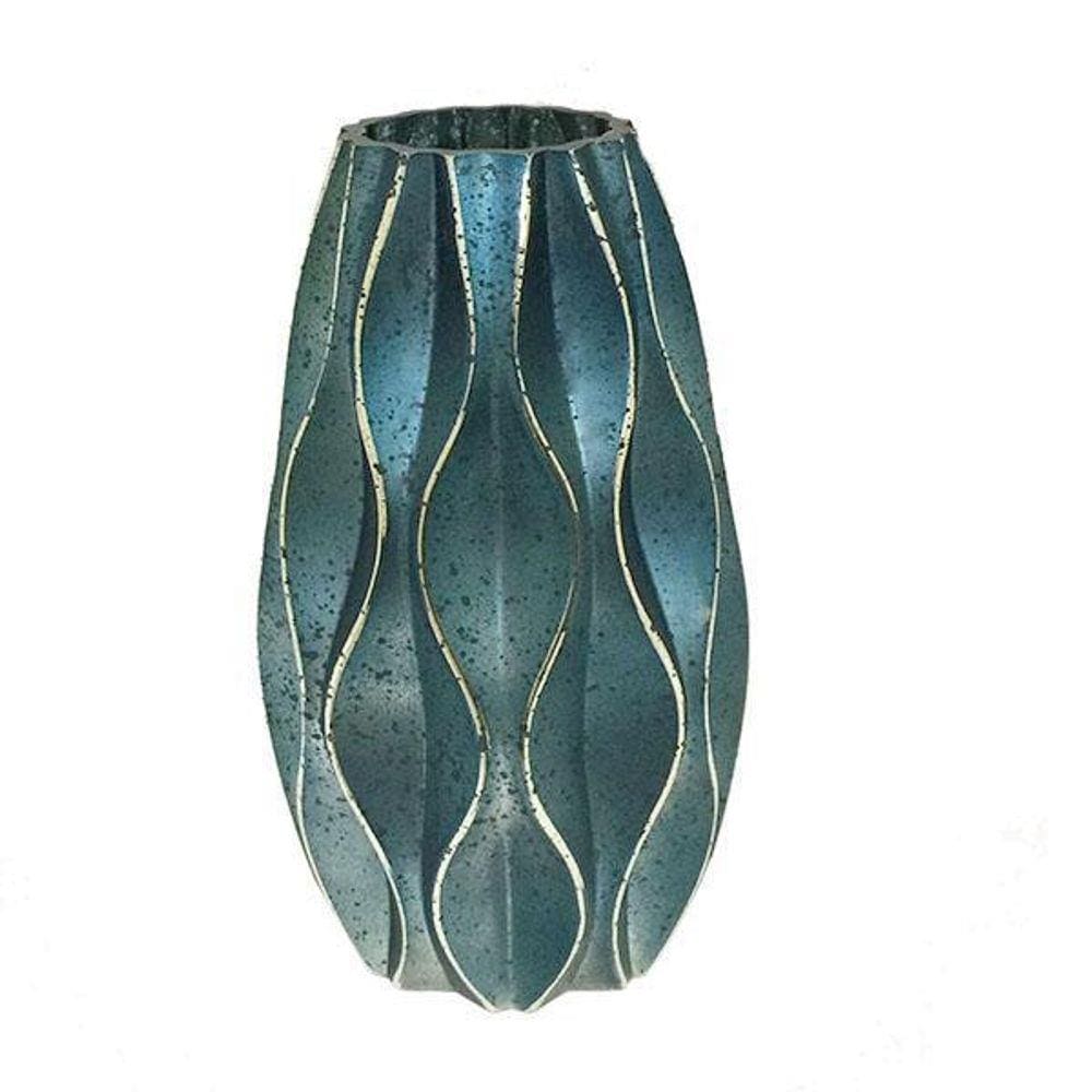 Vaso De Vidro Cor Azul 13X23 Cm