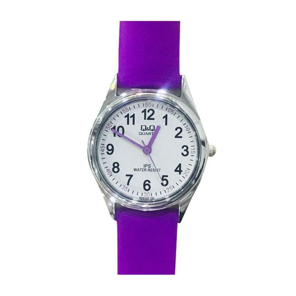 Relogio Q&Q Infantil Juvenil Lilas Numeros Prova d Agua pequeno QZ09J354Y