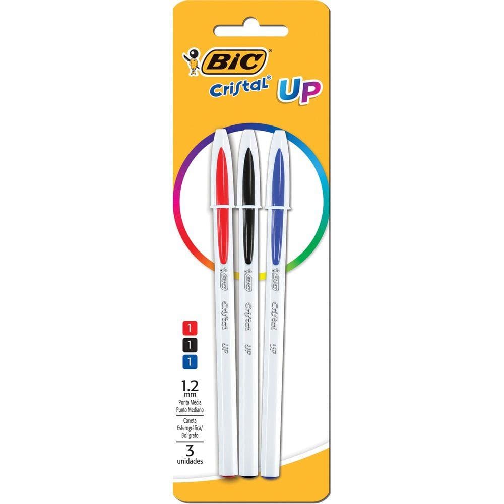 Bic Caneta esferográfica Cristal Up Azul Vermelho Preto