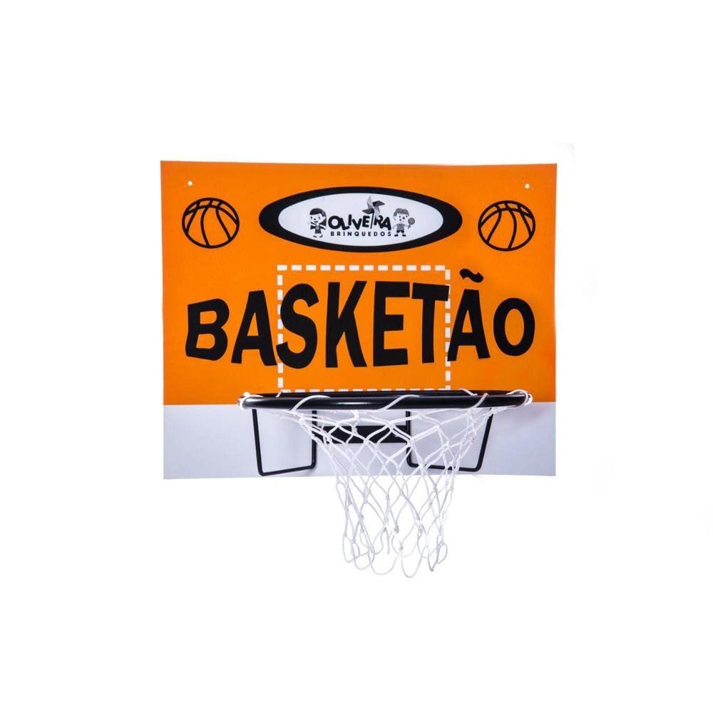 Tabela De Basquete Aro Cesta+Rede De Nylon Brinquedo Em Mdf