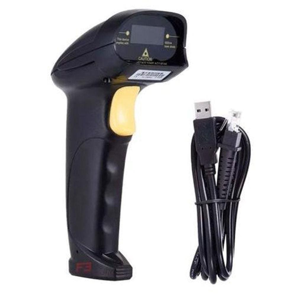 Leitor De Código Barras Com Fio Rj45 Usb Preto Jc-8200