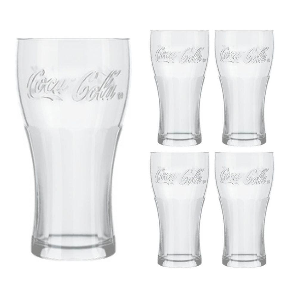 Copo de Vidro Coca Cola Clássico 470ml Cristal Nadir - 4 Un