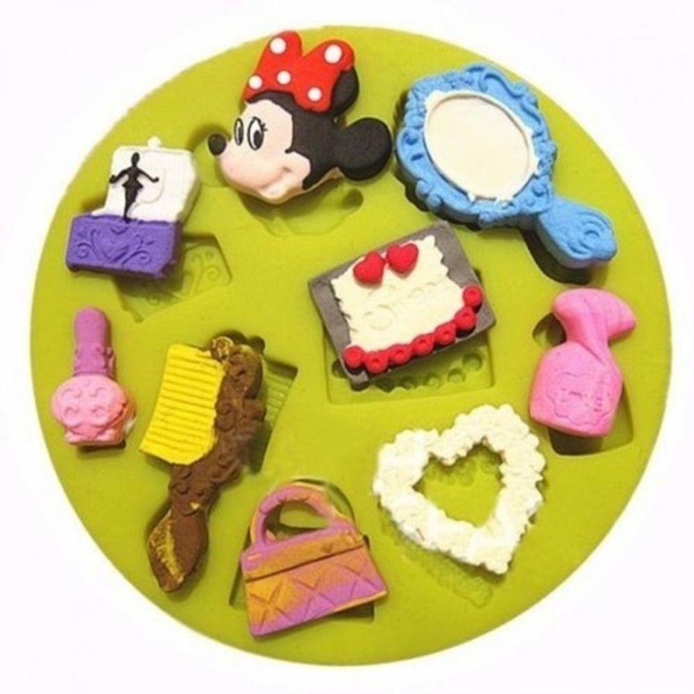 Molde De Silicone Minnie Pente Bolsa Espelho