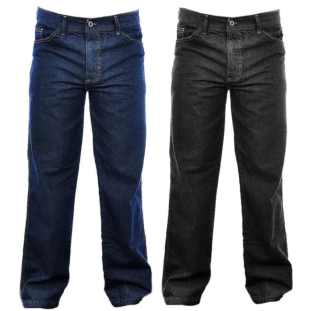 Kit 2 Calça Jeans Masculina Perna Larga Trabalho 36 a 48