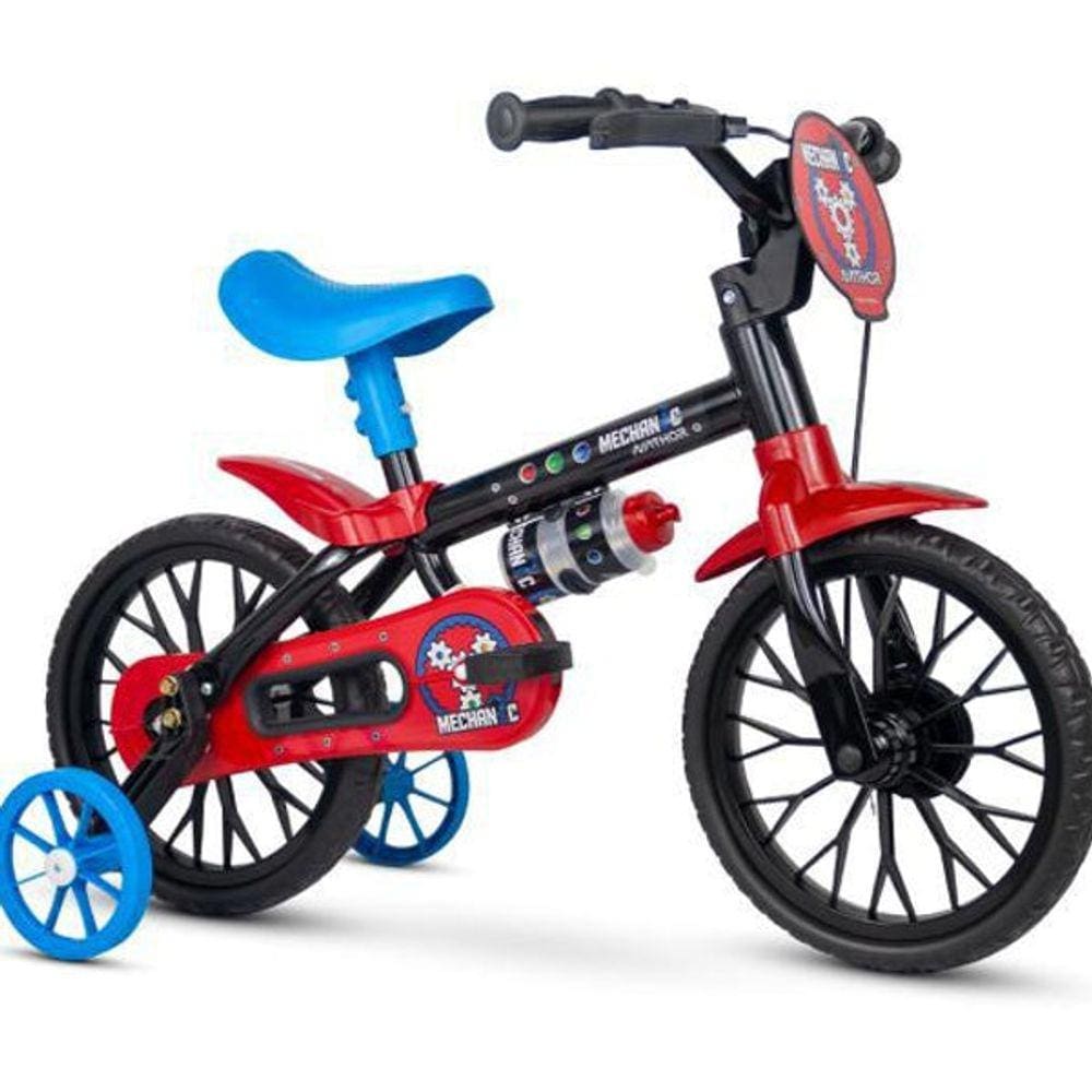 Bicicleta Nathor Mechanic Aro 12 Preto/Vermelho