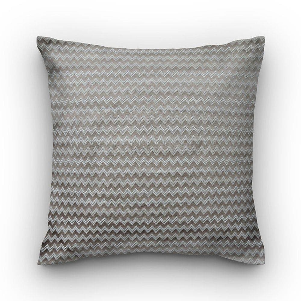 Capa de almofada VivaIN shantung bege chevron branco